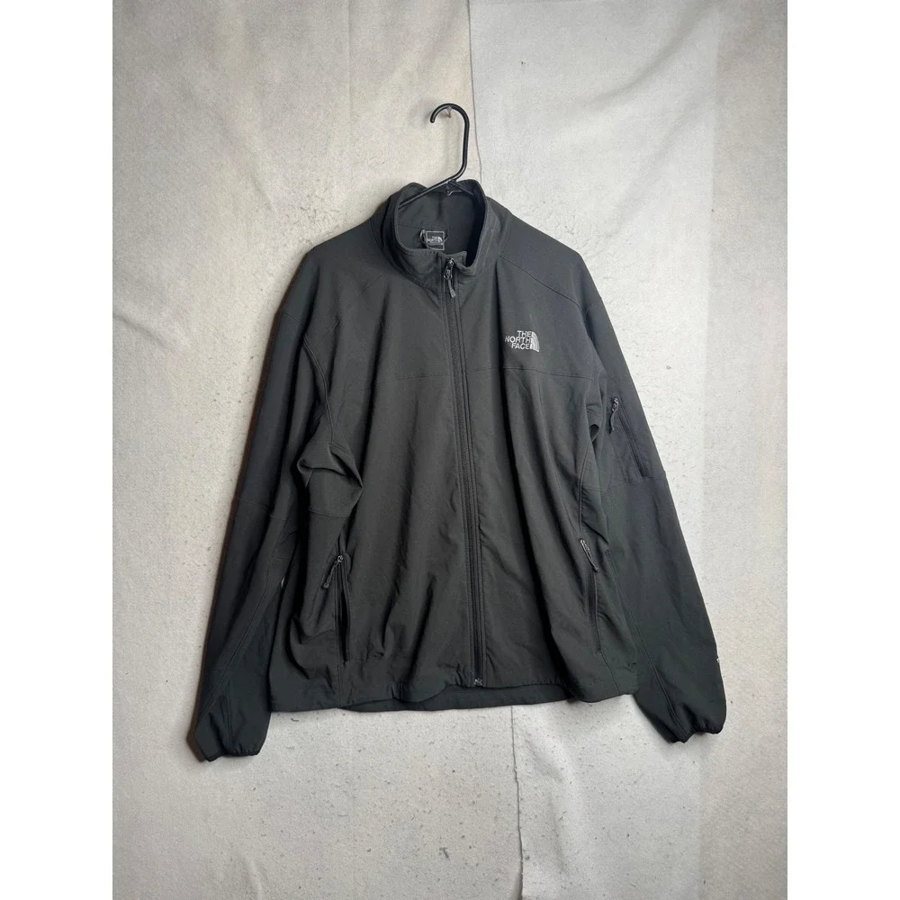 The North Face Apex Mens XL Black Softshell Full Zip Jacket Windbreaker 6605